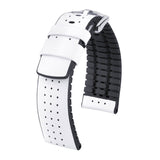 Hirsch Tiger White Perforated Leather Watch Band