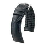Hirsch Paul Black/Black Alligator Embossed Performance Watch Band