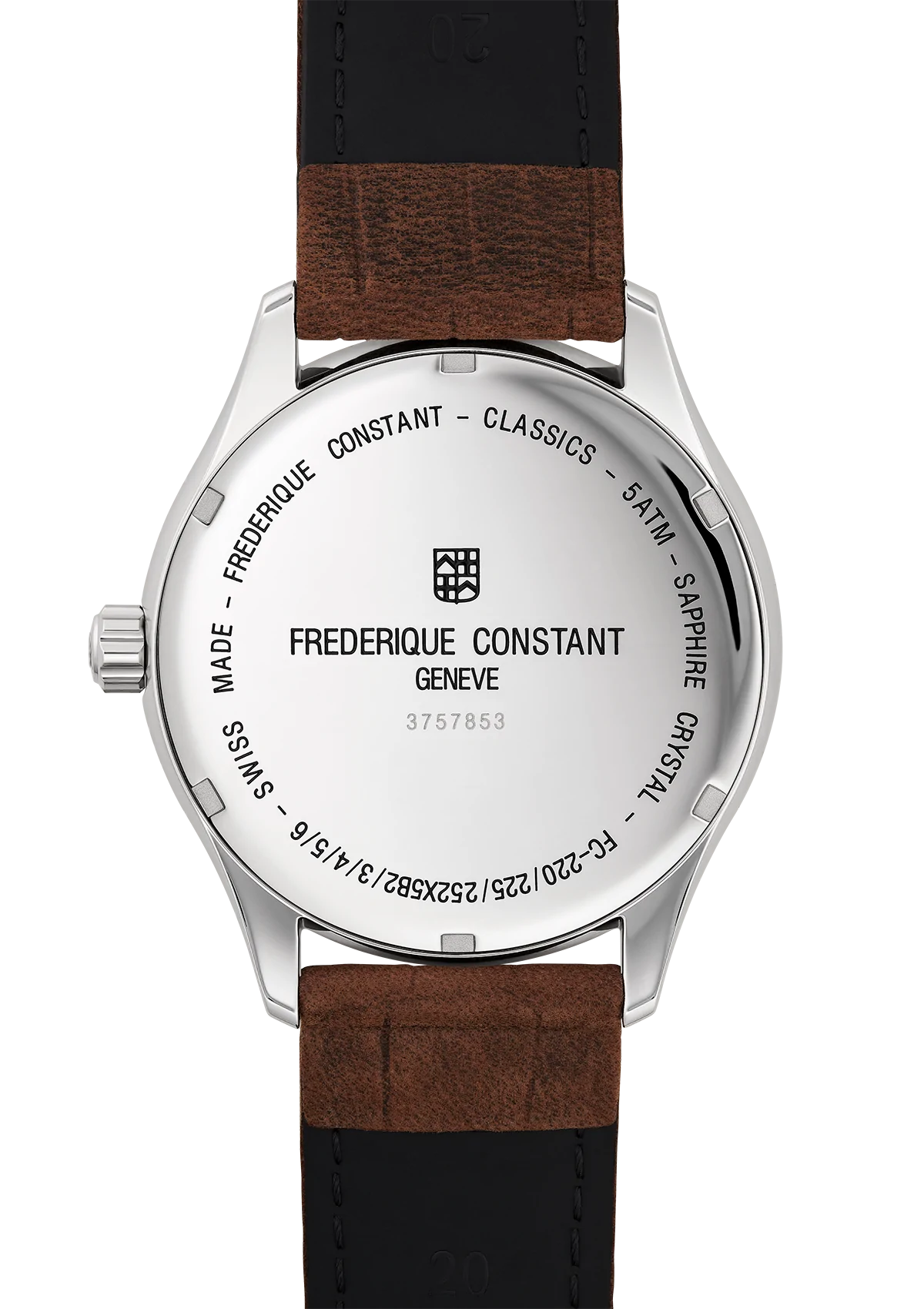 Frederique Constant Classic Quarts Gents SS Silver Brown WR50 FC-220SS5B6