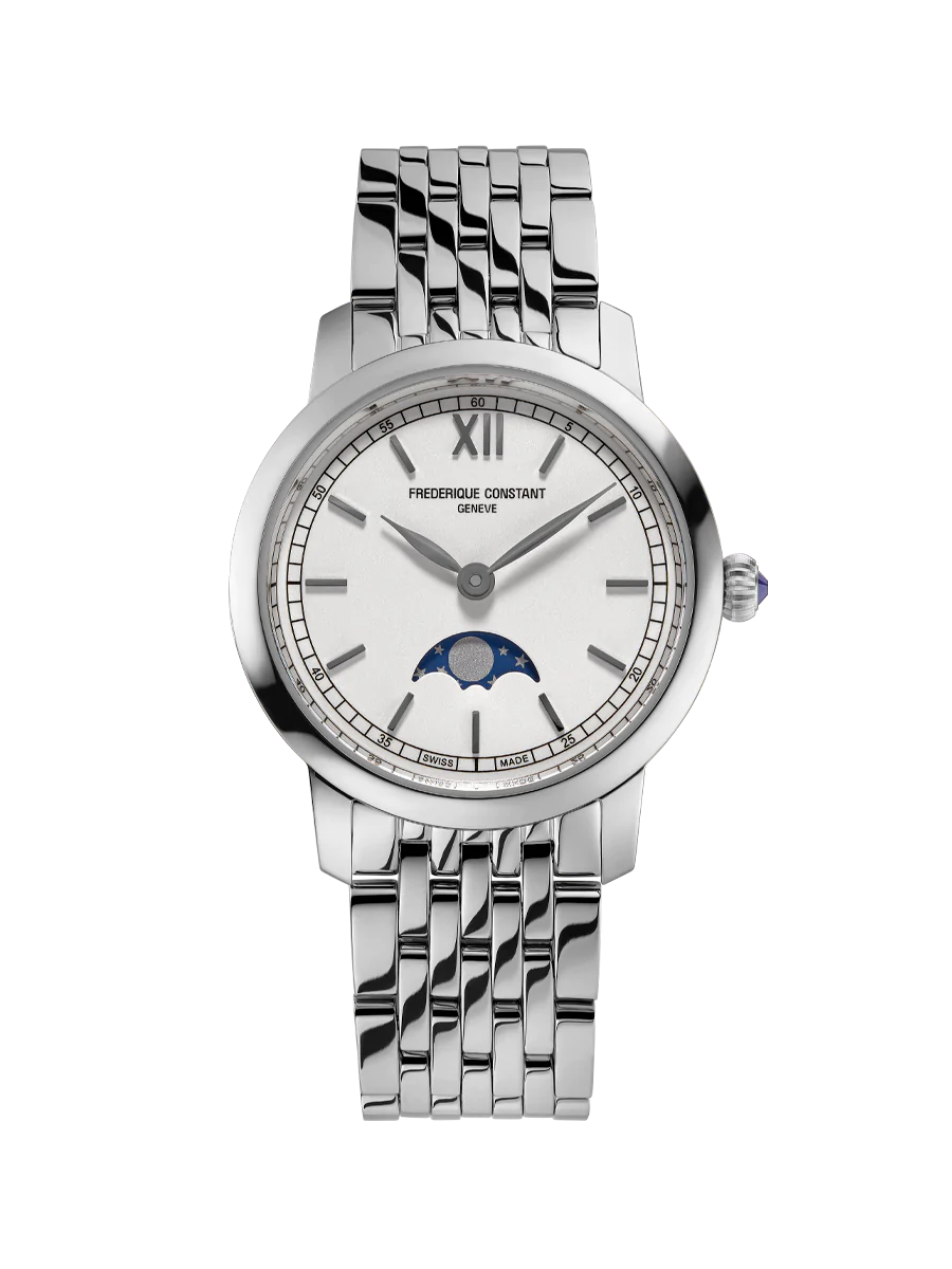 Frederique Constant Slimline Lds Moonphase L/B WR30 - 30mm FC-206SW1S6B