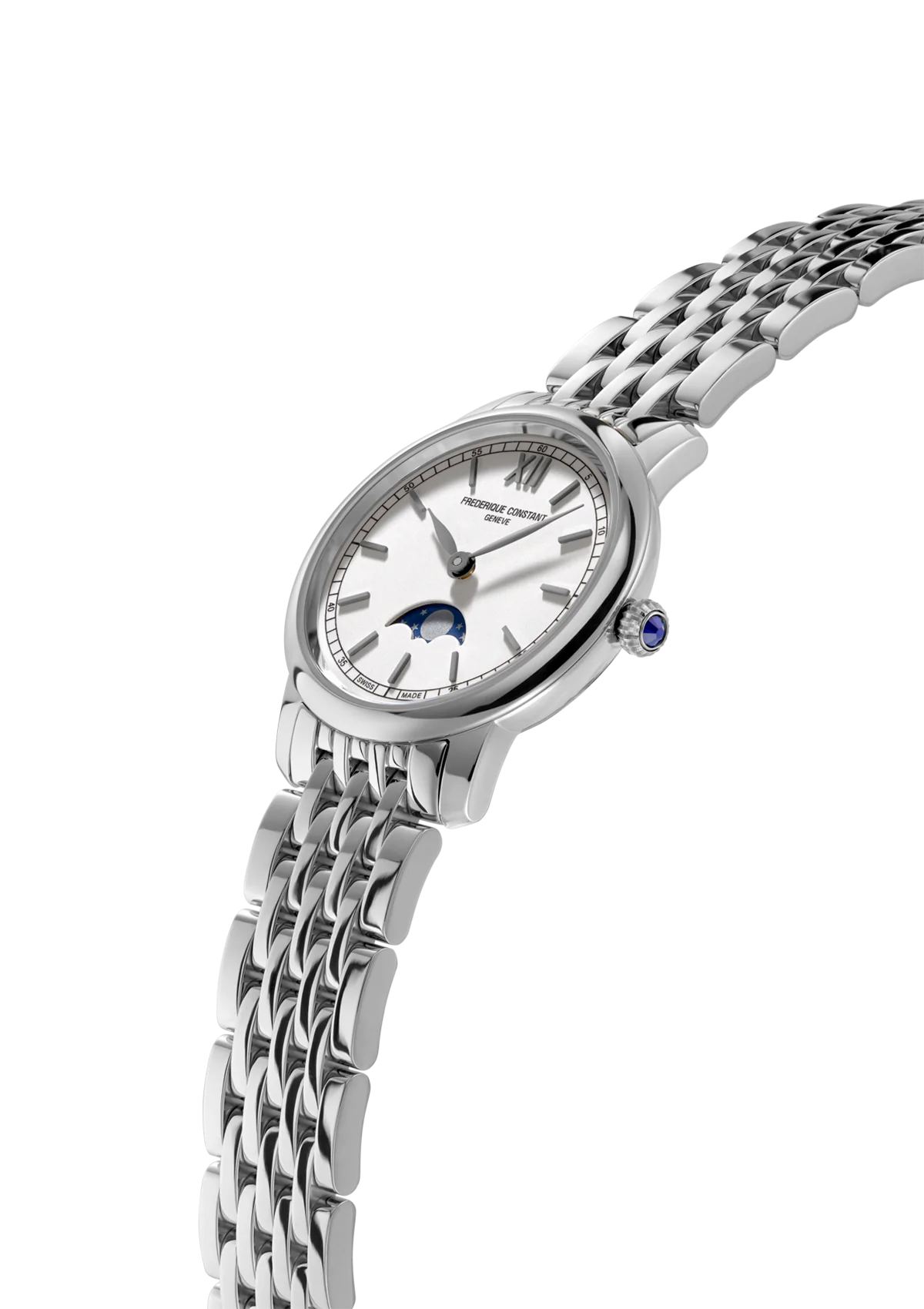 Frederique Constant Slimline Lds Moonphase L/B WR30 - 30mm FC-206SW1S6B