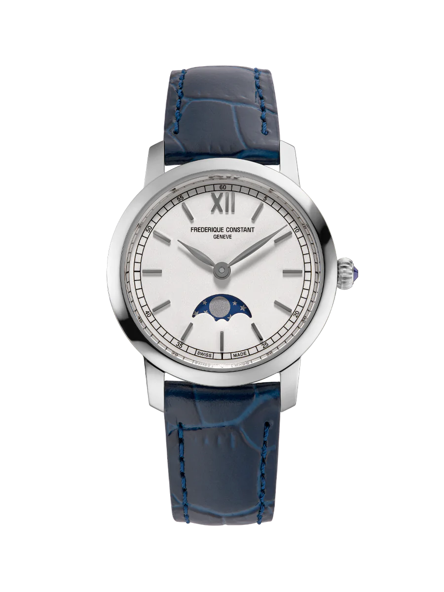 Frederique Constant Slimline Lds Moonphase S/S WR30 - 30mm FC-206SW1S6
