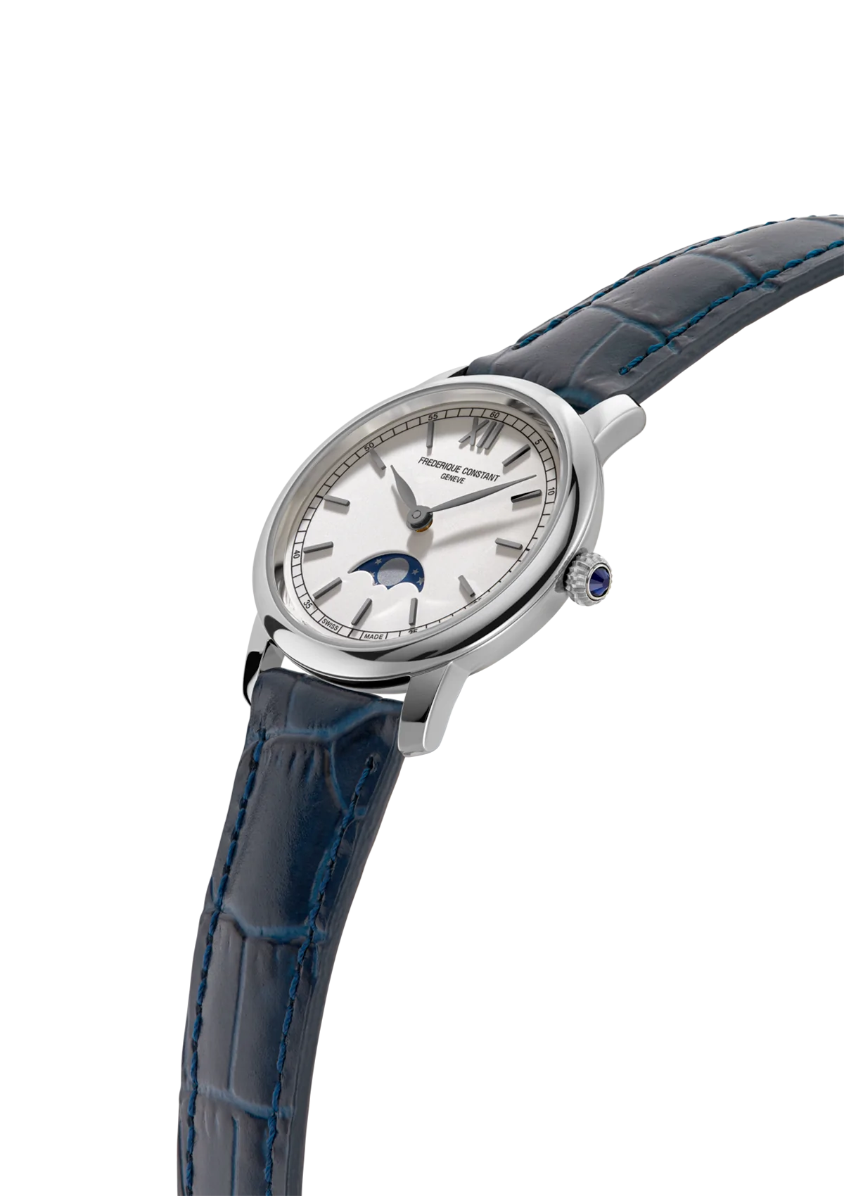 Frederique Constant Slimline Lds Moonphase S/S WR30 - 30mm FC-206SW1S6