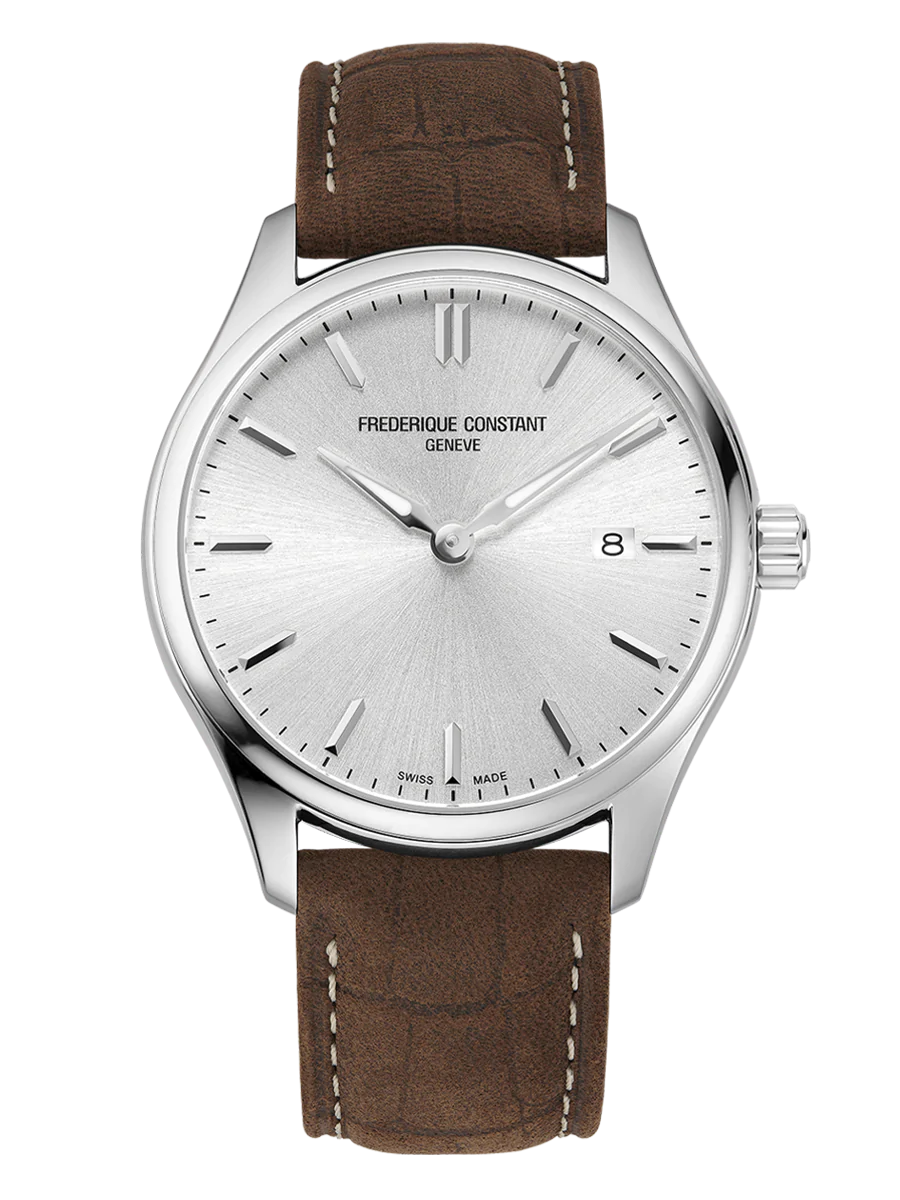 Frederique Constant Classic Quarts Gents SS Silver Brown WR50 FC-220SS5B6