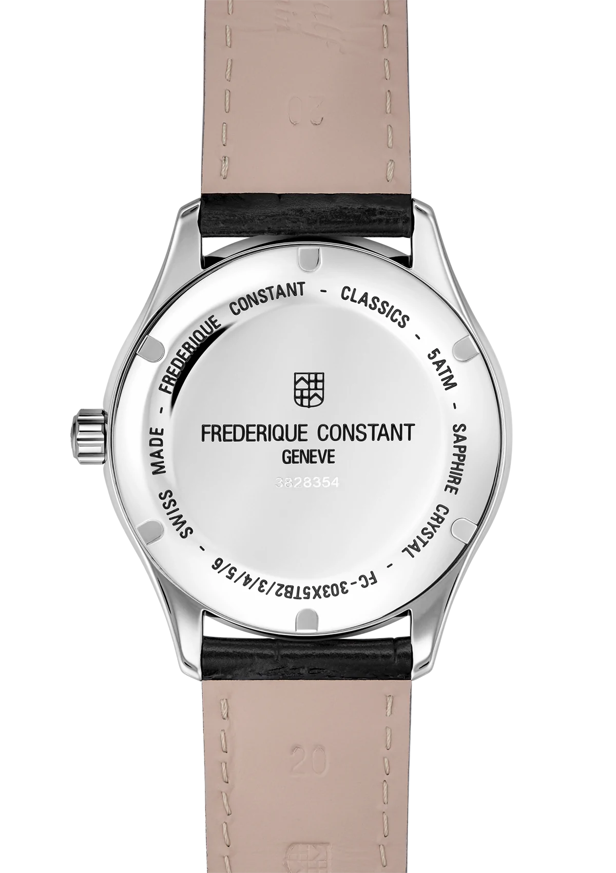Frederique Constant Classic Index Gents Auto Strp SS Black Leather WR50 FC-303MC5B6