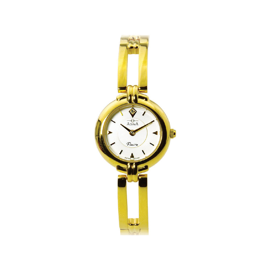 Adina Flaire Ladies Dress Watch Gold/White NK98 G1XB
