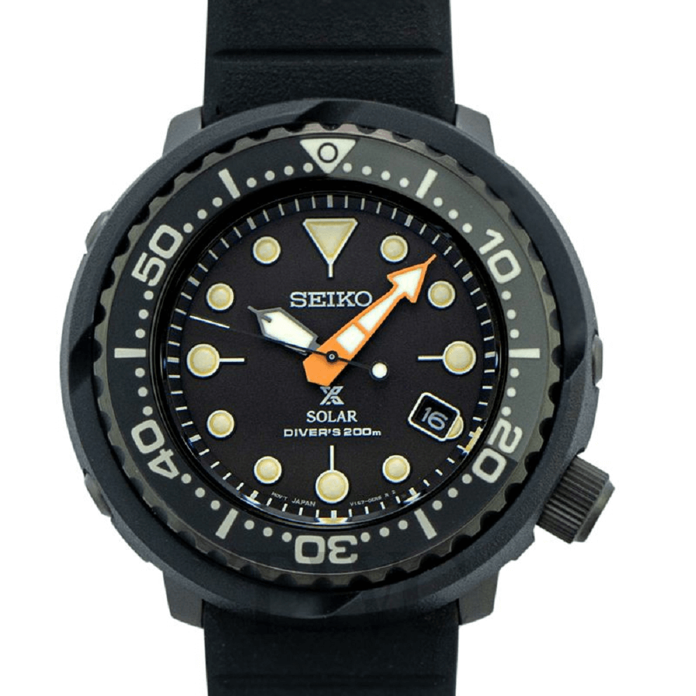 Seiko Prospex Mens Solar Diver L/E Black/Black D200m 46.7mm SNE577P