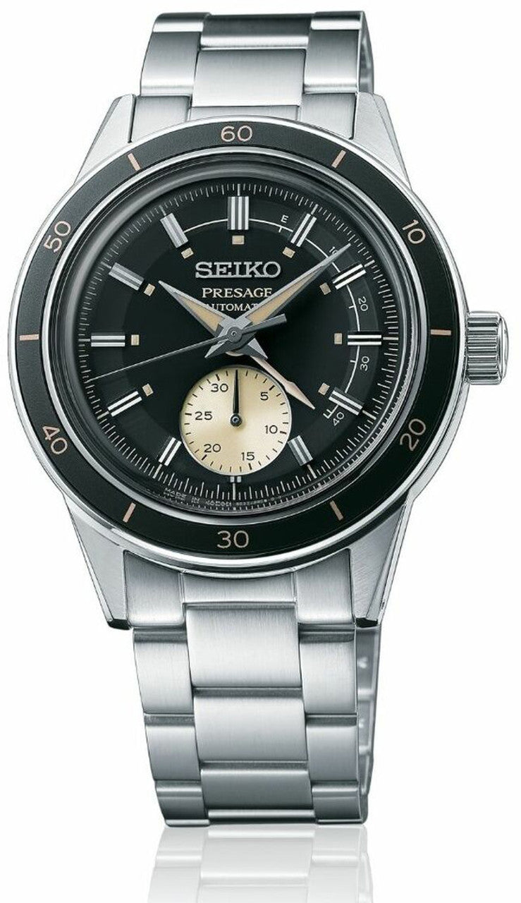 Seiko Presage Auto Mens S/S Silver/Black 50m 40.8mm SSA449J
