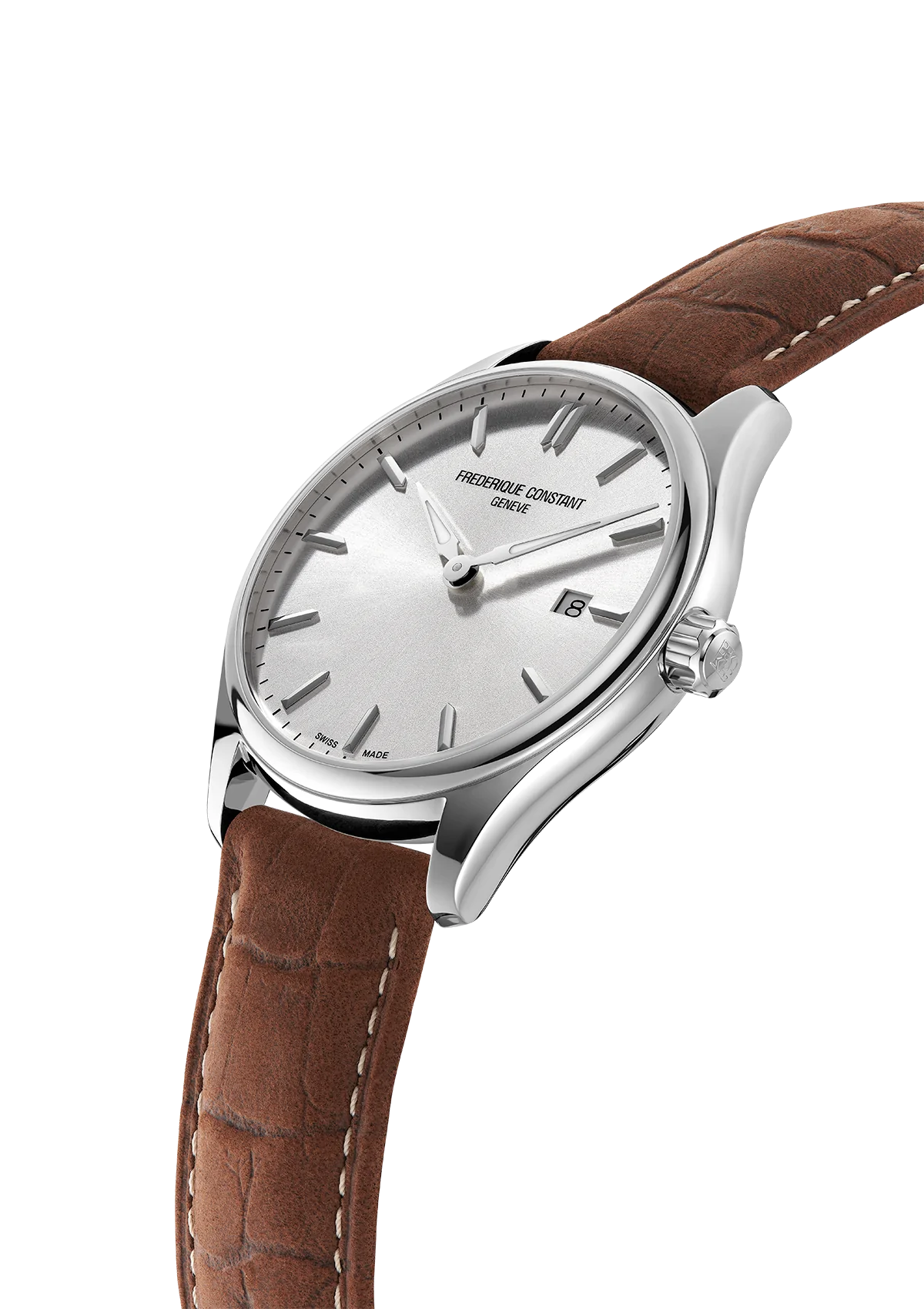Frederique Constant Classic Quarts Gents SS Silver Brown WR50 FC-220SS5B6