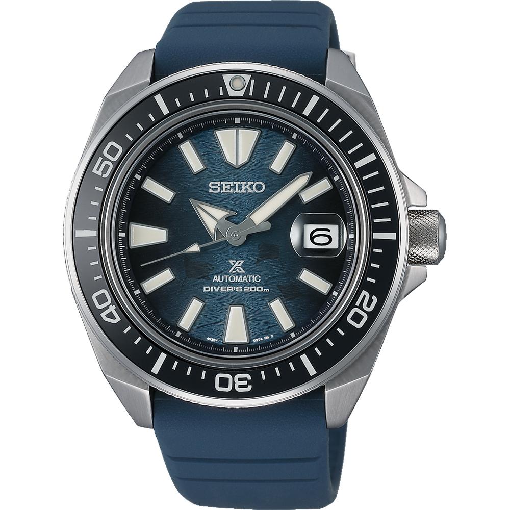 Seiko Prospex Mens Auto Divers Silver/Blue D200M 43.8mm SRPF79K