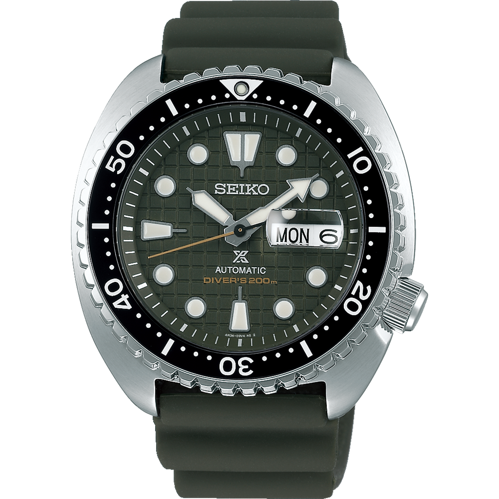 Seiko Prospex Mens Auto Divers Silver/Green D200M 45mm SRPE05K