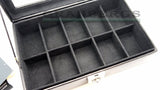 Friedrich Lederwaren 26105-2 London Black Leather 10pc Watch Case