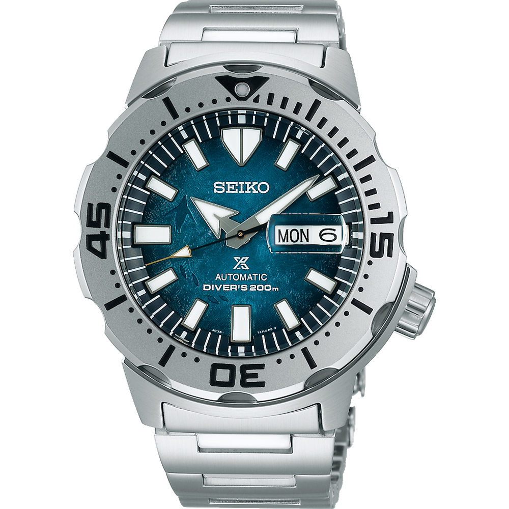 Seiko Prospex Mens Auto Divers Silver/Green D200M 42.4mm SRPH75K