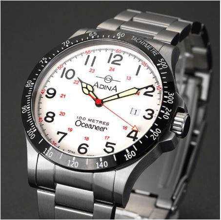 Adina Oceaneer Gents Auto Sports White 42mm CT122 K1FB