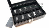 Friedrich Lederwaren 26105-2 London Black Leather 10pc Watch Case