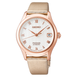 Seiko Presage Lds Auto Rose Gold/White/Beige W/R 34.3mm SRPF50J