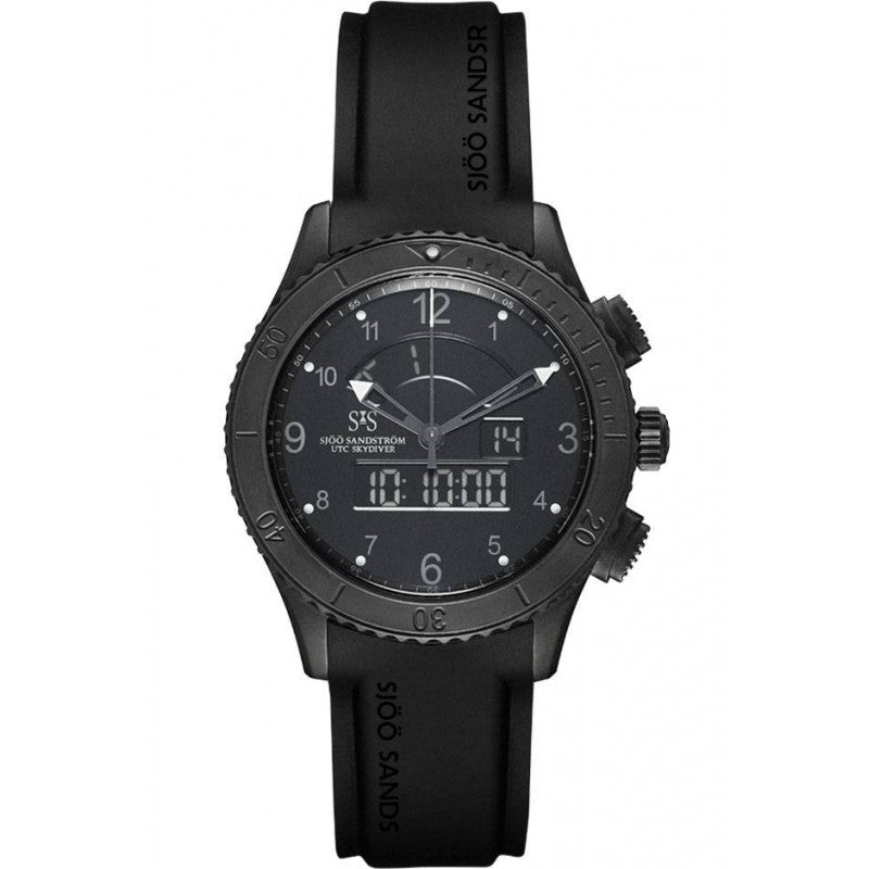 Sjoo Sandstrom UTC Skydiver Black Night/ Black Rubber - 44.2mm 020364