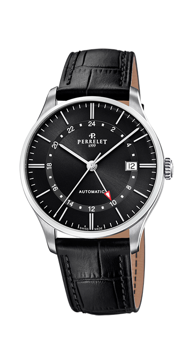 Perrelet Week-End GMT Acier Cadran Noir A1304/5
