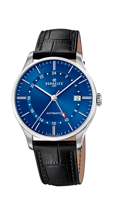 Perrelet Week-End GMT Acier Cadran Bleu A1304/3