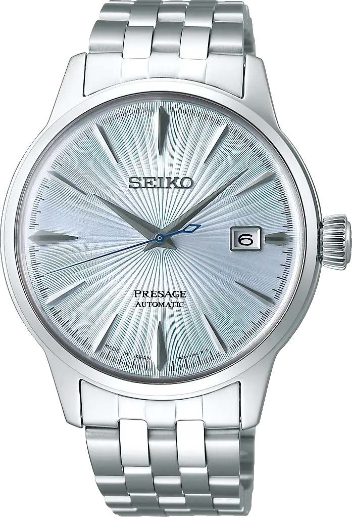 Seiko men s automatic presage stainless sales steel bracelet watch 40.5 mm