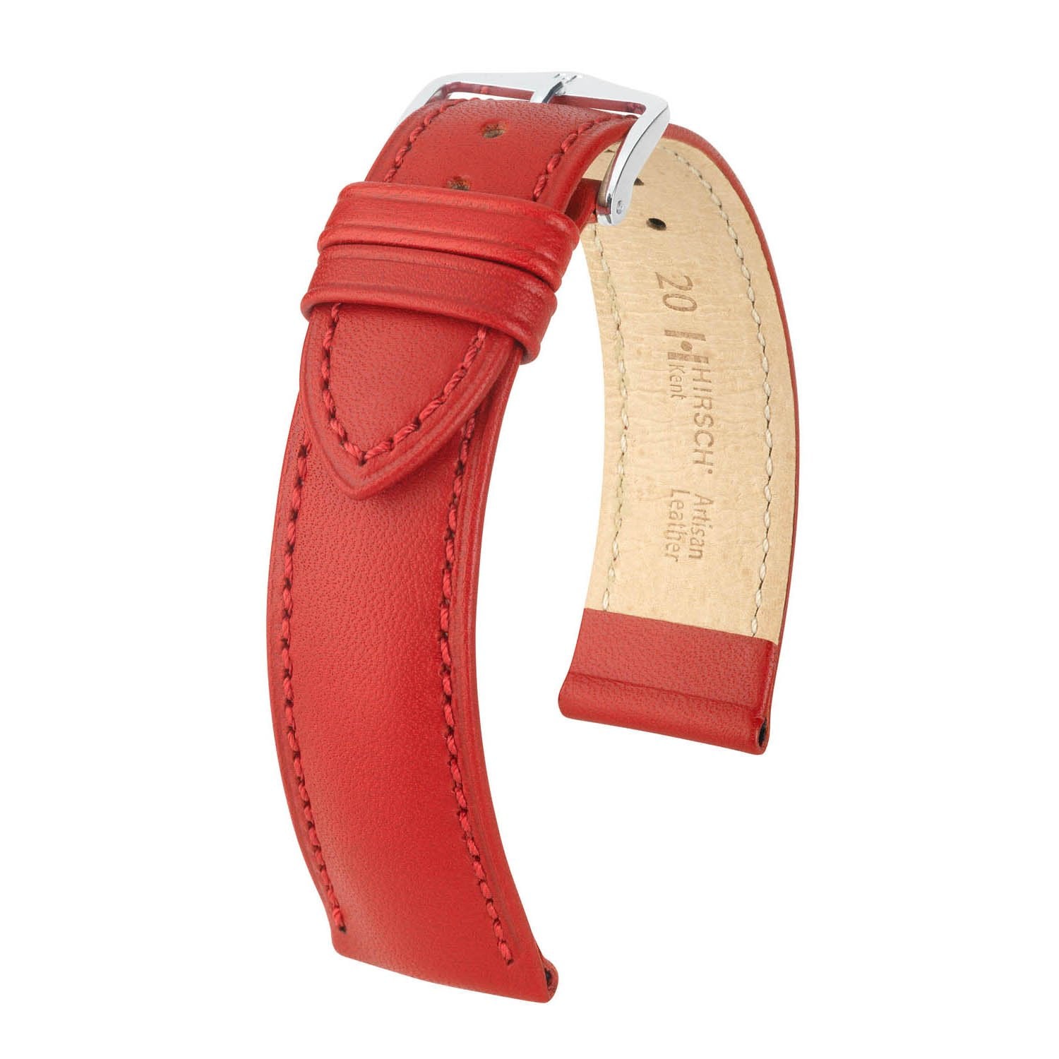 Hirsch Kent Red Calfskin Leather Watch Band