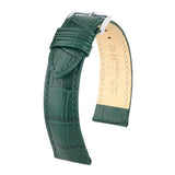 Hirsch Duke Green Alligator Embossed Leather Watch Band