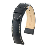 Hirsch Boston Black Buffalo Calfskin Leather Watch Band