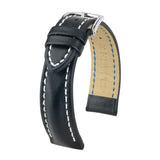 Hirsch Heavy Calf Black Water-Resistant Calf Leather Watch Band