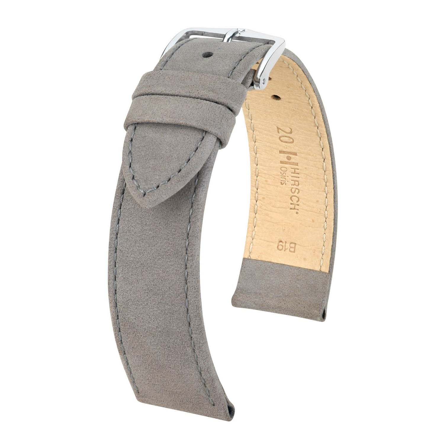 Hirsch Osiris Grey Calf Leather Watch Band