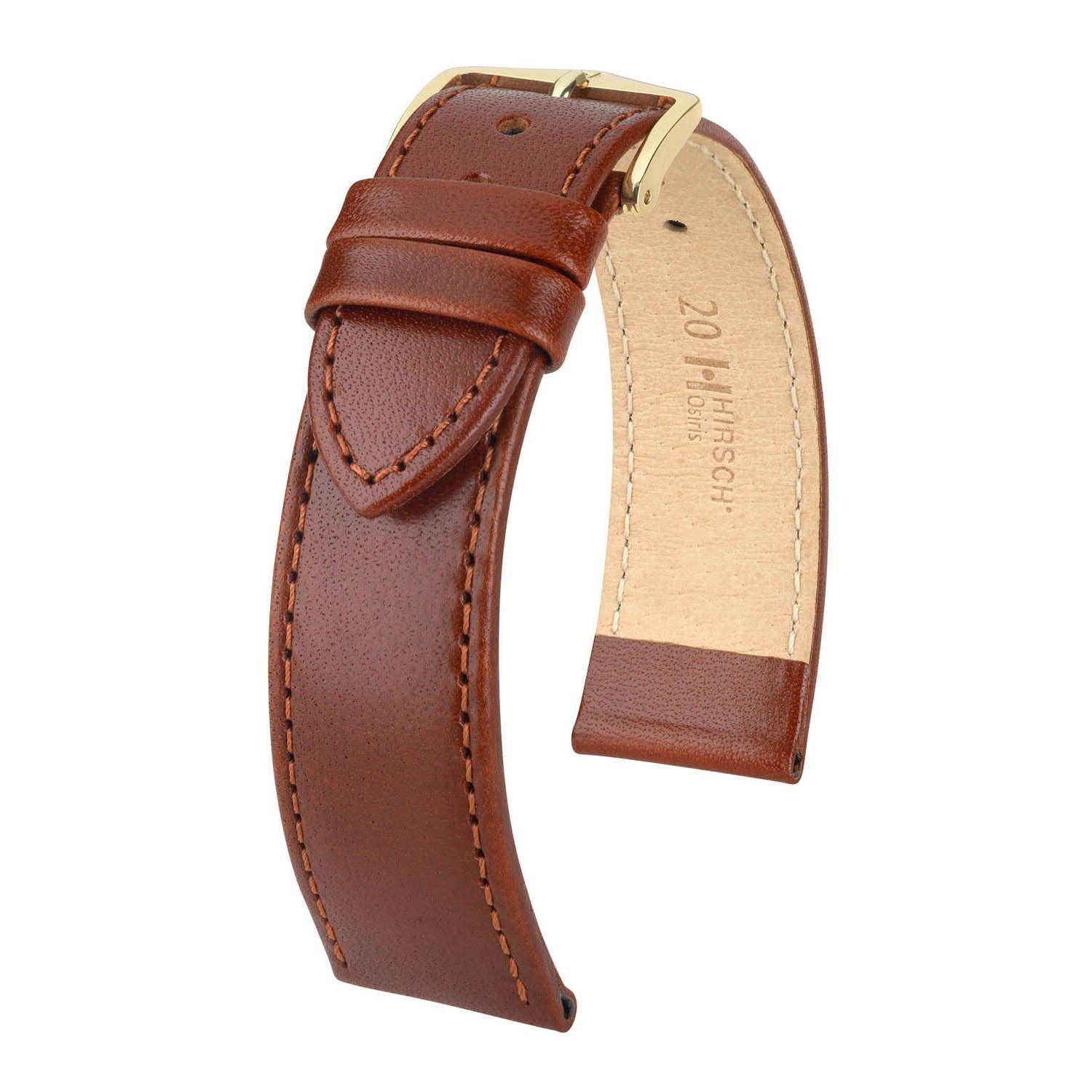 Hirsch Osiris Mid-Brown Calf Leather Watch Band