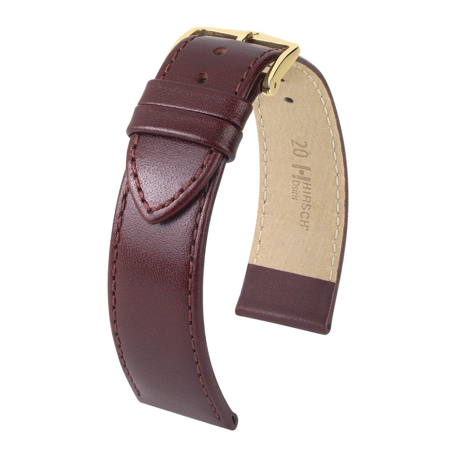 Hirsch Osiris Burgundy Calf Leather Watch Band