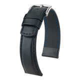 Hirsch Runner Black Water-Resistant Calf Leather Watch Band