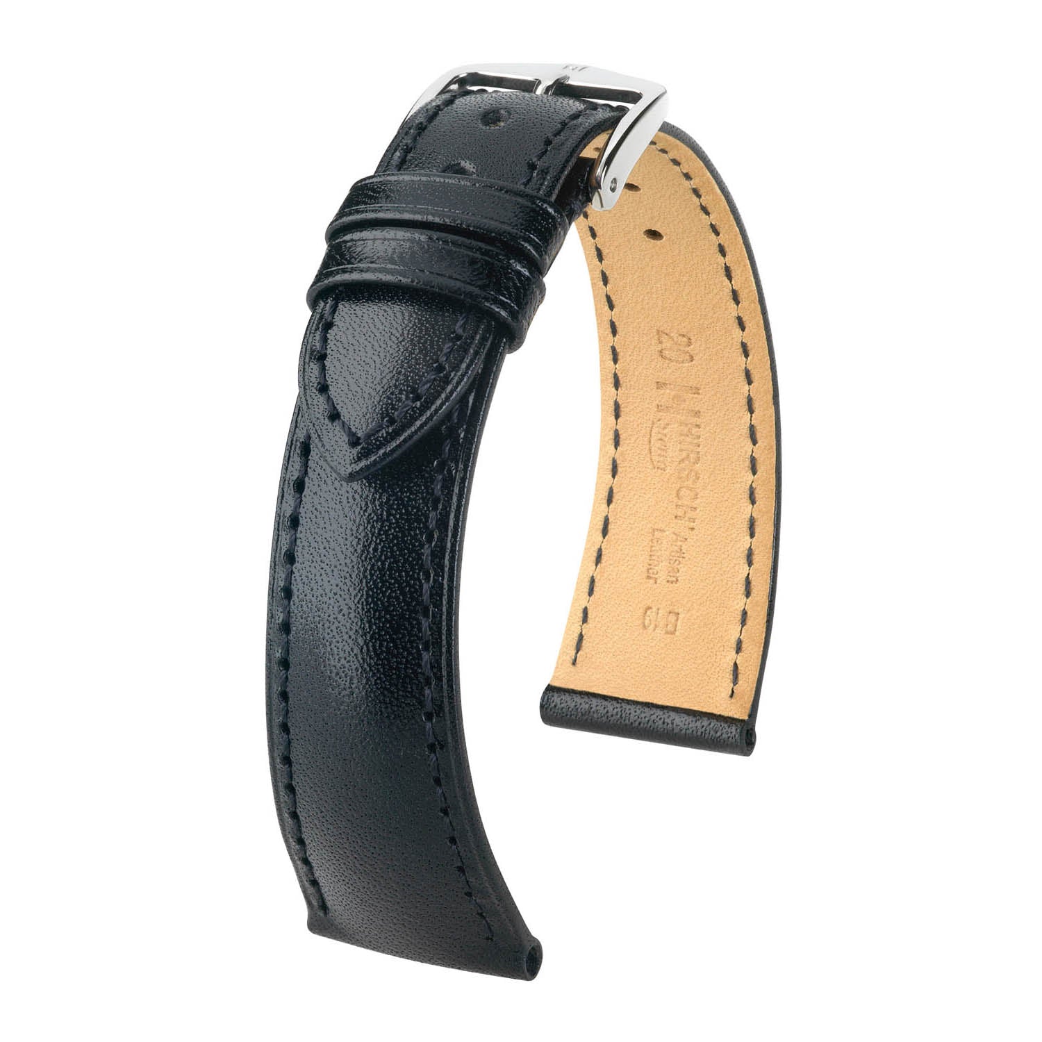 Hirsch Siena Black Tuscan Leather Watch Band
