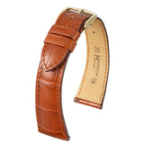 Hirsch Genuine London Golden Brown Matt Genuine Alligator Leather Watch Band