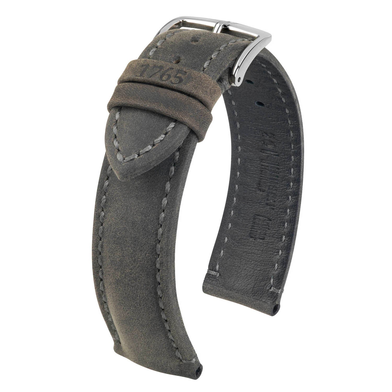 Hirsch Heritage Grey Natural Calfskin Leather Watch Band