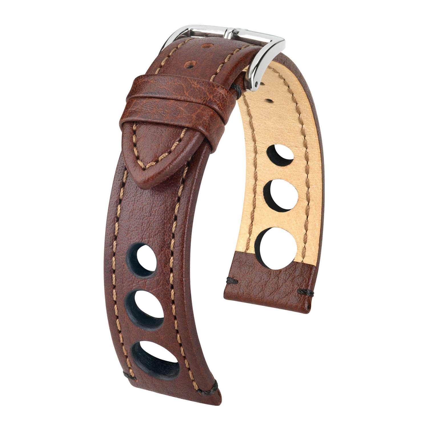 Hirsch Rally Brown Natural Leather Watch Band
