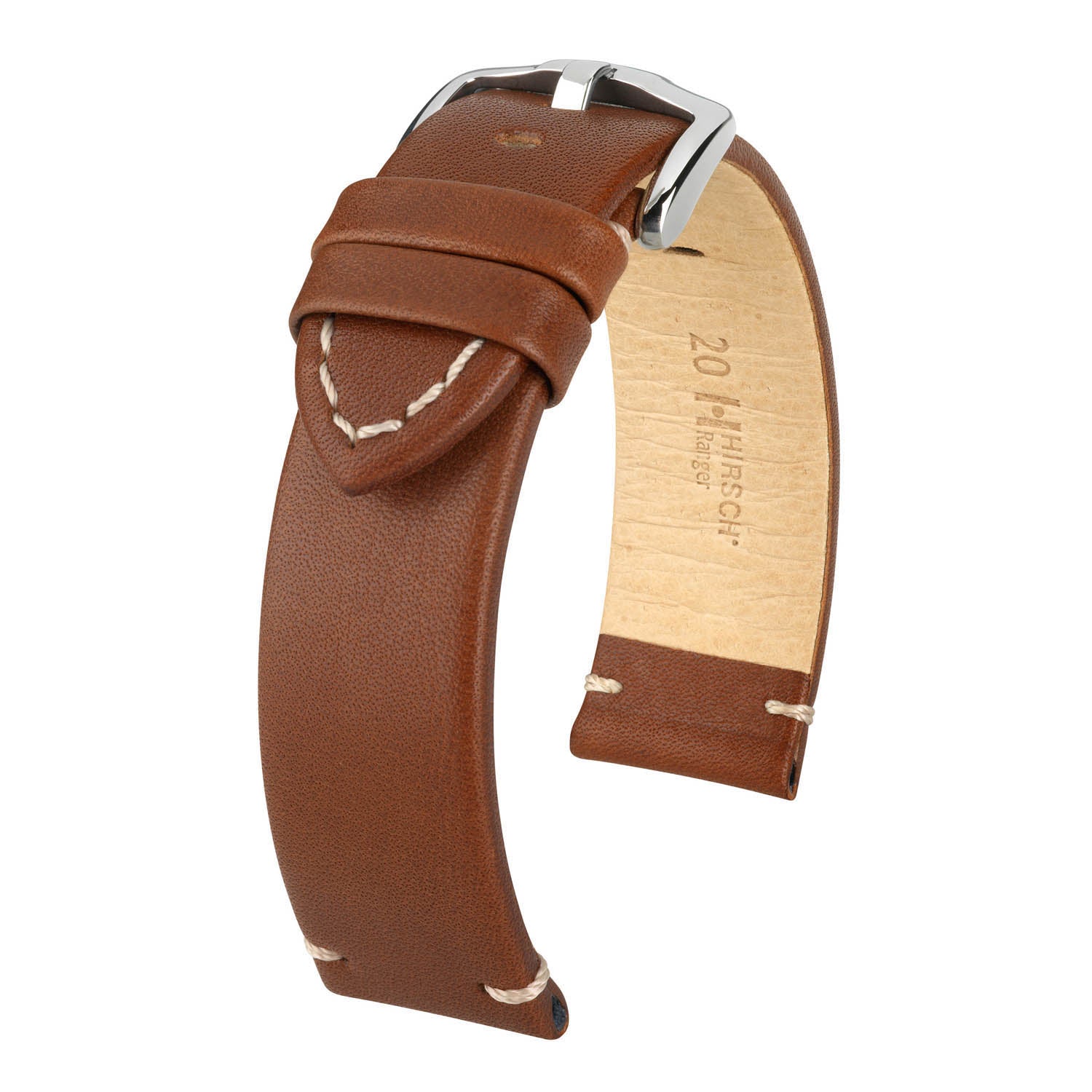Hirsch Ranger Golden Brown Retro Leather Watch Band