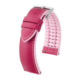 Hirsch Lindsey Pink Ladies Leather & Rubber Performance Watch Band