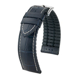 Hirsch George Blue Alligator Embossed Performance Watch Band