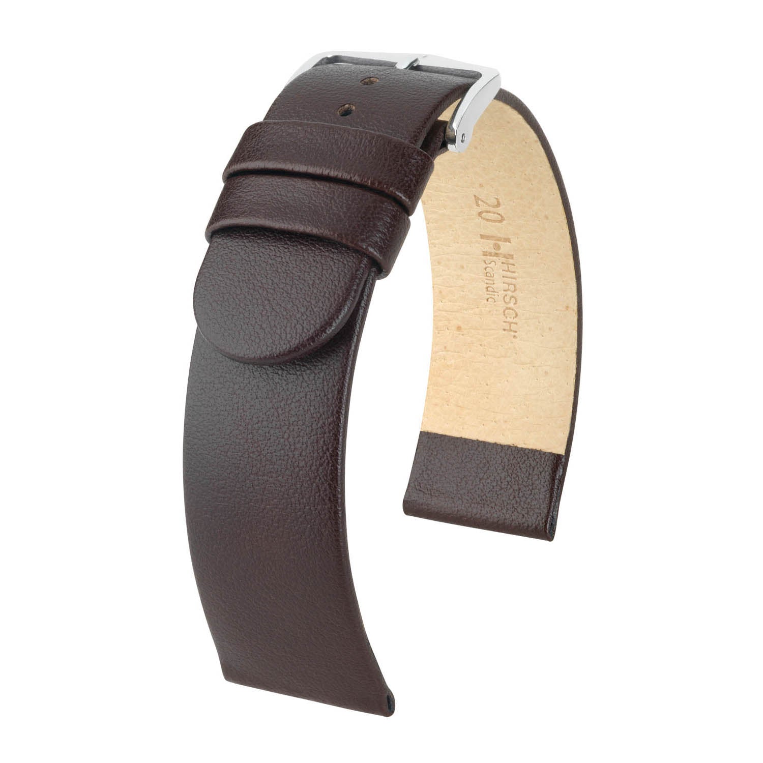 Hirsch Scandic Brown Calf Leather Watch Band