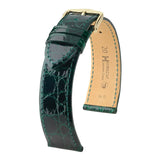 Hirsch Genuine Croco Green Shiny Crocodile Leather Watch Band