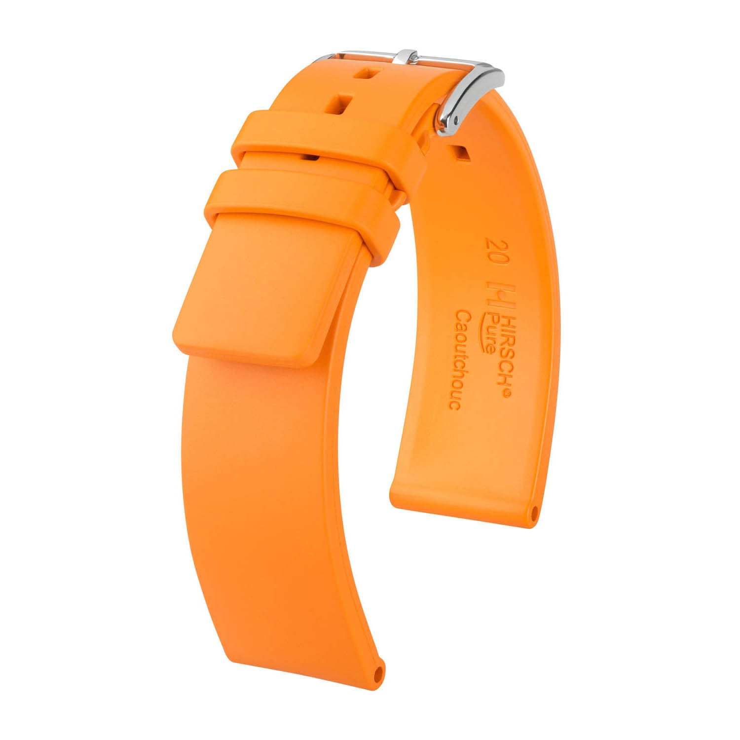 Hirsch Pure Orange Natural Rubber Watch Band