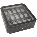 Wolf Windsor 15 Piece Watch Box Black