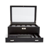 Wolf Viceroy 10 Pc Watch Box With Drawer Black 466202