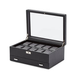Wolf Viceroy 10 Pc Watch Box With Drawer Black 466202