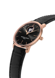 Frederique Constant Slimline Heartbeat Gents Auto R/G S/S Blk Leather WR30 FC-312B4S4