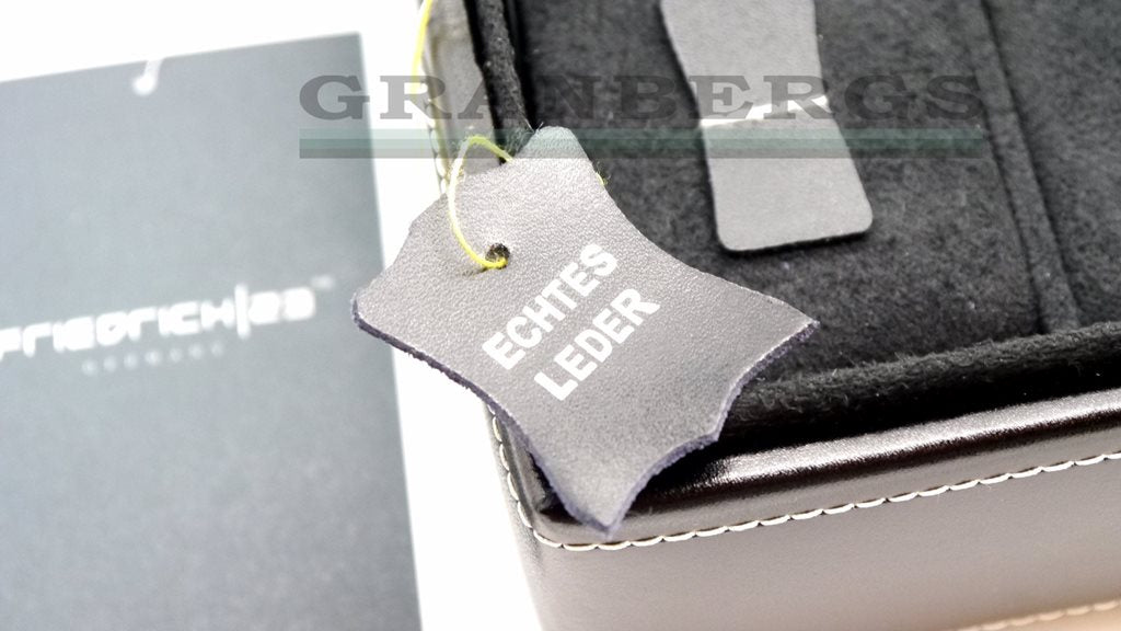 Friedrich Lederwaren 26105-2 London Black Leather 10pc Watch Case