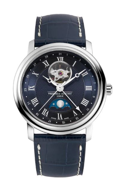 Frederique Constant Classic Heartbeat Gents Auto SS Navy Leather WR60 FC-335MCNW4P26
