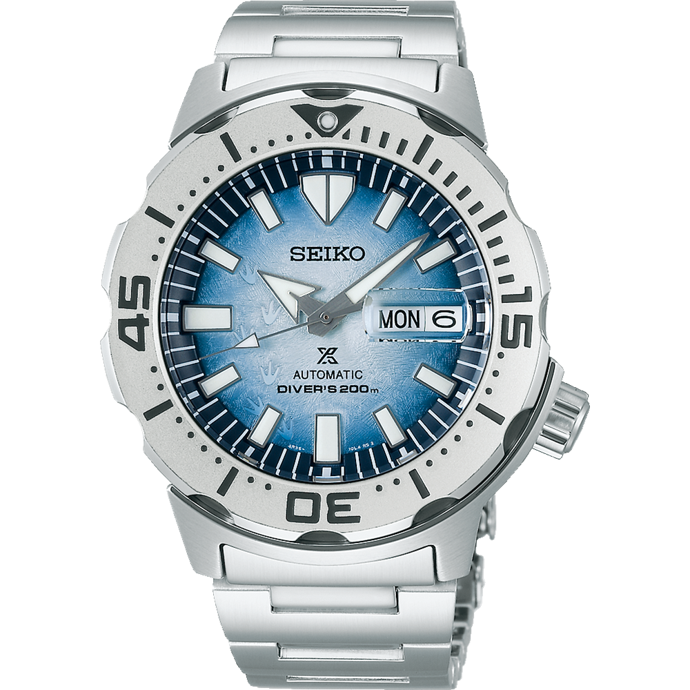 Seiko Prospex Mens Auto Divers Silver/Light Blue D200M 42.4mm SRPG57K