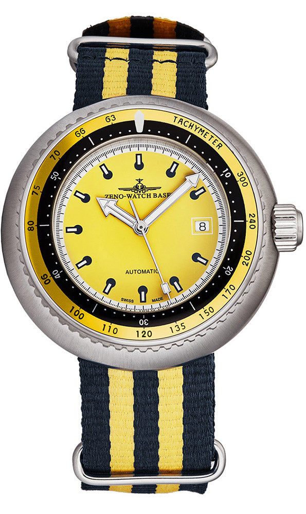 Zeno Deep Diver Tachymeter Yellow 46mm